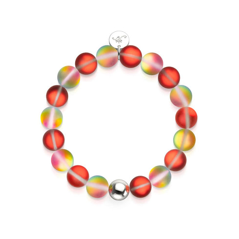 Bracelet de déclaration en verre de sirène | Grenade | Argent